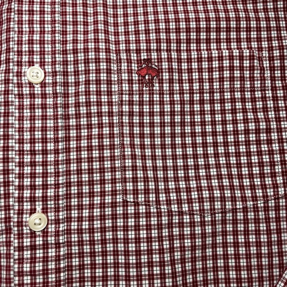 Brooks Brothers Red Fleece Men's XL Red White Check Button Up Shirt Preppy - Picture 2 of 10